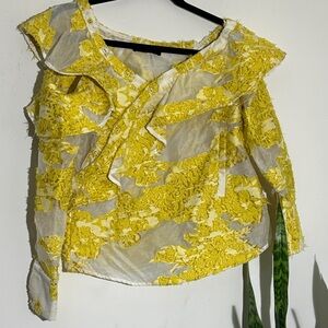 Elegant Yellow Floral Women's Blouse